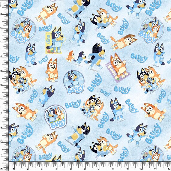 BULLET Knit Fabric Blue Dog family Cartoon Kids TV 1 - Etsy BULLET Knit Fabric Blue Dog family Cartoon Kids TV 1 - Etsy