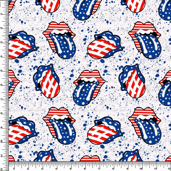 Bullet Fabric 1 YARD Knit Fabric Patriotic Mouth Etsy