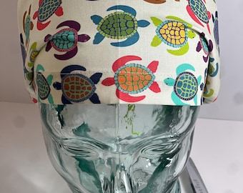Turtles,  summer, beach euro style scrub hat
