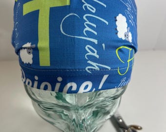 Catholic, Christian, faith, Godly, euro style scrub cap.
