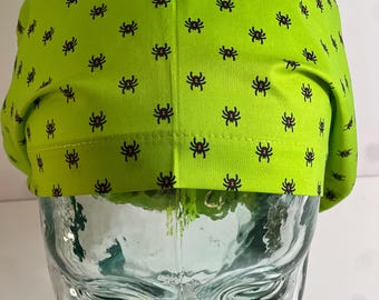 Halloween fun neon spiders euro style cap.