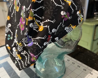 Day of the Dead Scrub Cap, Euro Style, Adjustable Toggle