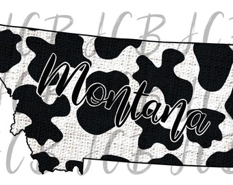 Montana State Animal Cow Print for Sublimation PNG File