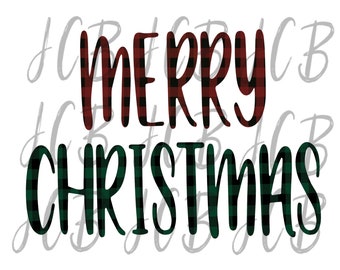 Merry Christmas Plaid PNG Buffalo Plaid Sublimation file
