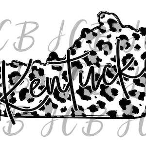Kentucky PNG KY State Cheetah Print File Digital Download