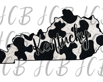 Kentucky State Cow Farm Girl Country Girl Print Sublimation PNG File