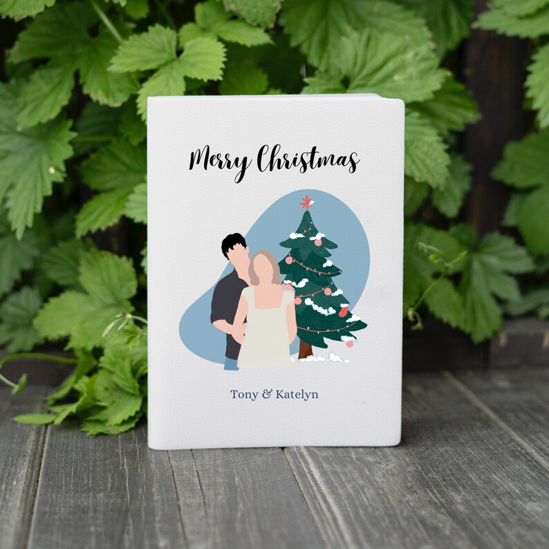 Personalized Christmas Gift, Custom Birthday card, Custom portrait holiday card, Illustrated family card image 1