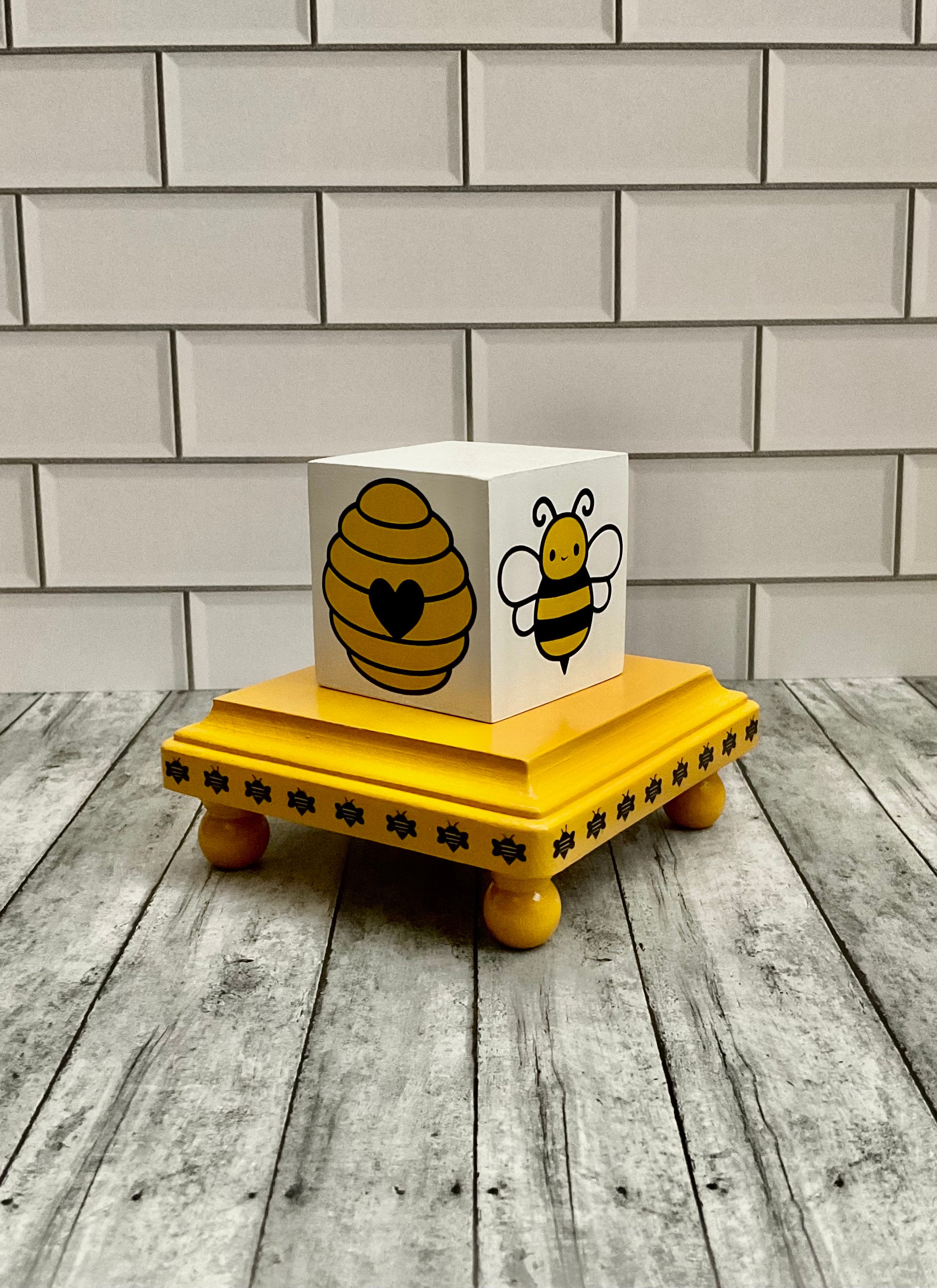 Bee Tiered Tray Decor Block and Mini Riser, Bee Home Decor, Farmhouse ...