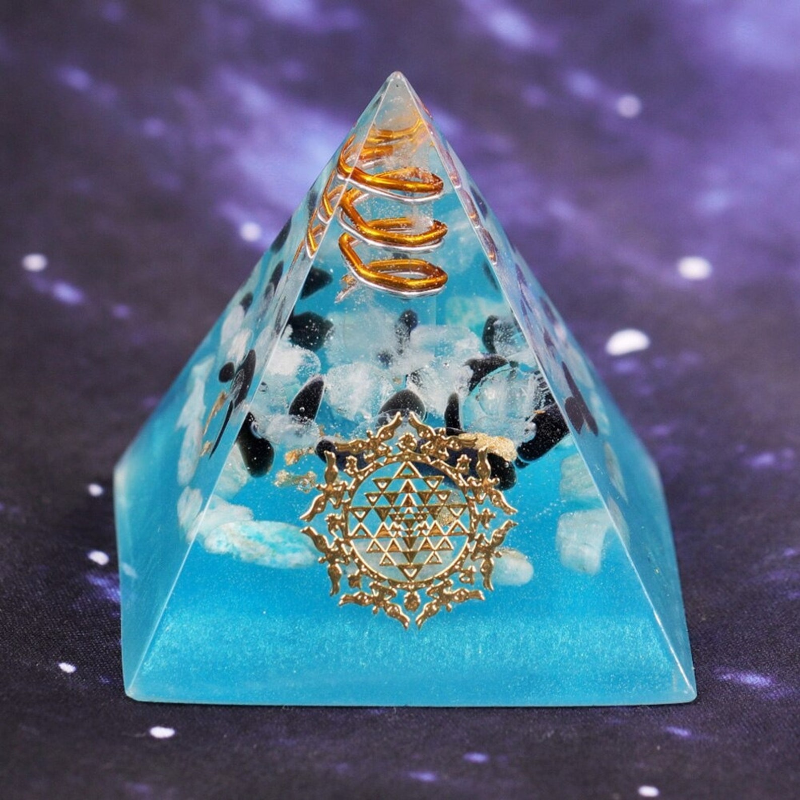 Orgonite Pyramid Natural Crystal Energy Chakra Chamuel Cure Etsy