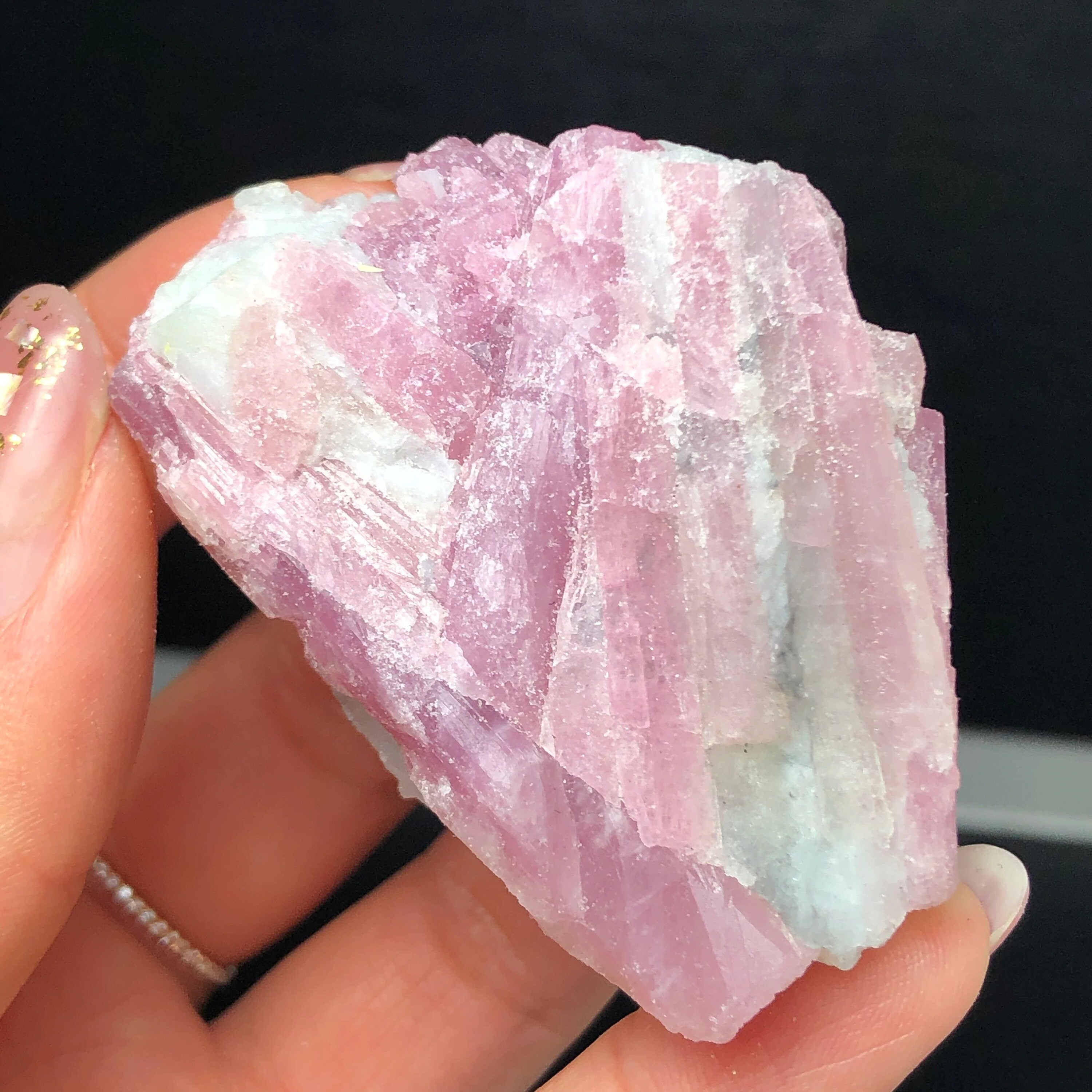 1pcs Natural Green Pink Tourmaline Crystal Mineral Association Etsy