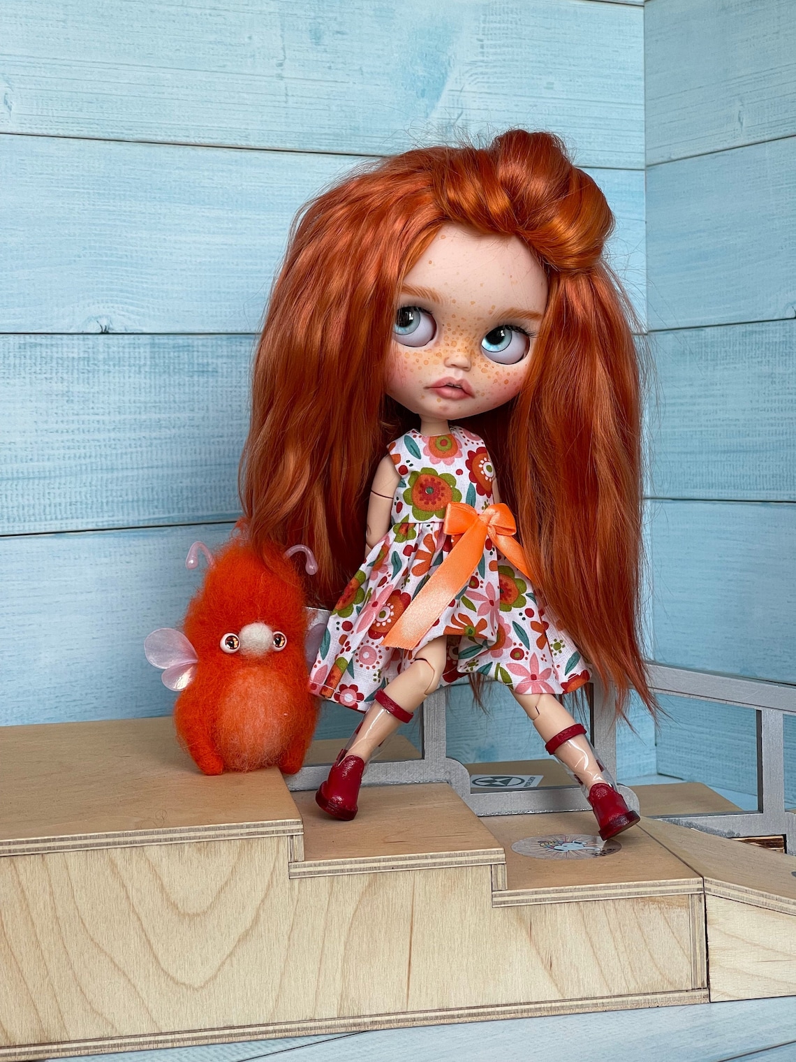 Blythe poupée personnalisée cheveux roux naturels Blythe Etsy