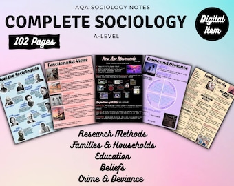 AQA complete SOCIOLOGY year one and two condensed notes