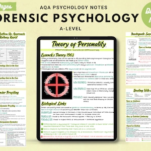 Notes imprimables manuscrites complètes de niveau A en psychologie AQA : PSYCHOLOGIE LÉGALE