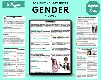 AQA A-level Psychology full handwritten printable notes:  GENDER