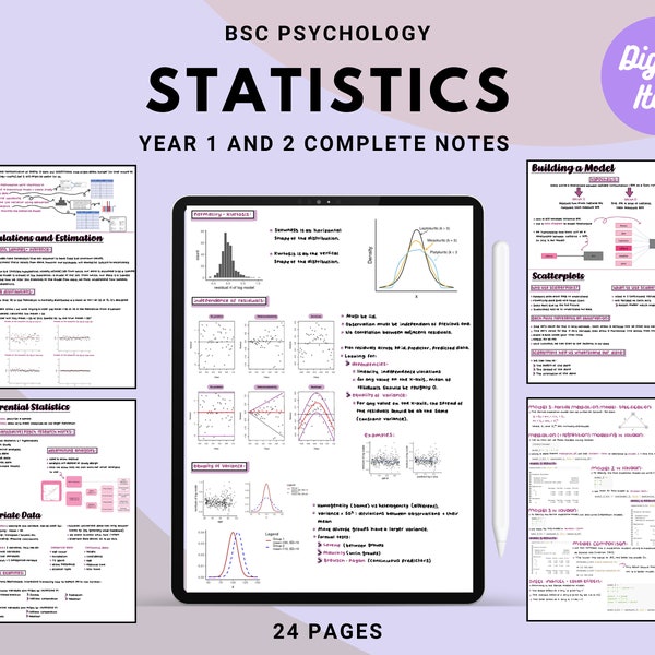 Bsc Psychology complete notes: YEAR 1 & 2 STATISTICS