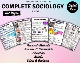 AQA complete SOCIOLOGY year one and two condensed notes