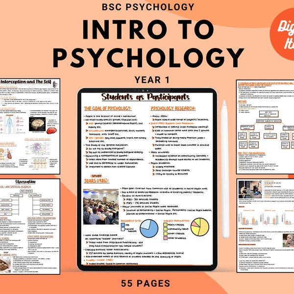 Bsc Psychology Notes complètes de l'année 1 Introduction à la psychologie