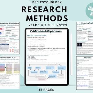 Bsc Psychology complete notes: YEAR 1 & 2 RESEARCH METHODS