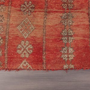 Vintage Moroccan rug - Red Boujaad rug - Berber Carpet - Handmade rug - Funky rug - Large Area rug - Morrocan rug 7x12 - Shag rug - 70s rug image 9