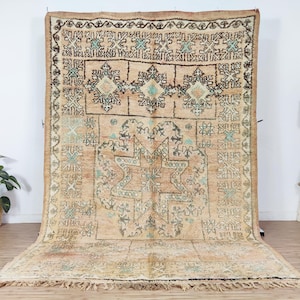 Vintage Teppich, Marokkanischer Teppich, Berber Teppich, Boujaad, Berberteppich, Handgewebter Teppich 200x250, Boho Teppich, Shag Teppich, Boho Teppich