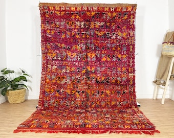 モロッコハンベル絨毯】パープル模様 直輸入 モロッコハンベル絨毯