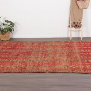 Vintage Moroccan rug - Red Boujaad rug - Berber Carpet - Handmade rug - Funky rug - Large Area rug - Morrocan rug 7x12 - Shag rug - 70s rug image 2