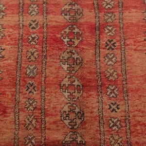 Vintage Moroccan rug - Red Boujaad rug - Berber Carpet - Handmade rug - Funky rug - Large Area rug - Morrocan rug 7x12 - Shag rug - 70s rug image 7