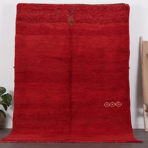Vintage Moroccan rug - Red Boujaad rug - Berber Moroccan rug - Morrocan rug 6x9 FT - Bohemian rug - 70s rug - Colorful rug - Teppich