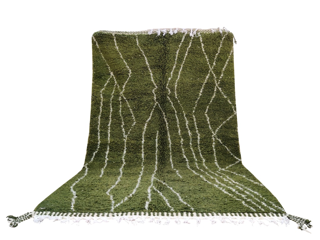 Moroccan Rug Green Moroccan Rug Teal Hand Knotted Wool Rug Etsy