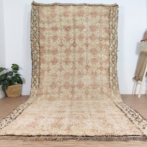 Vintage moroccan rug, Pink Boujaad rug 6x12 FT