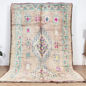Vintage Teppich, Marokkanischer Teppich, Boujaad, Berber Teppich, Marokkanischer Teppich 250x260, Handgewebter Teppich, Shag Teppich, Boho Teppich