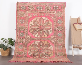 Vintage Moroccan rug - Pink Boujaad rug - 70s rug - Boho rug - Morrocan carpet - Berber rug - Moroccan rug 6x90 - Living room rug - Teppich