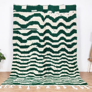 IRRESISTIBLE Green Moroccan rug Beni Ourain rug, handmade 100% wool rug, custom moroccan wool rug, berber carpet, handmade wool rug, Teppich