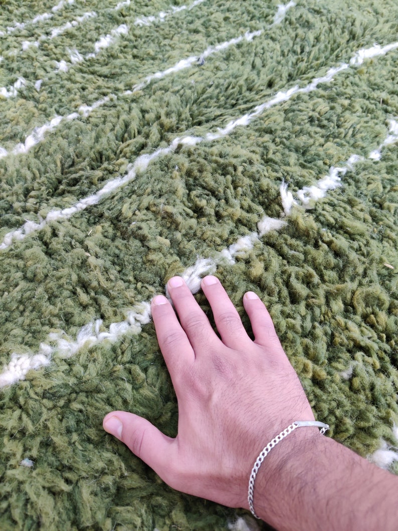 Moroccan Rug Green Moroccan Rug Teal Hand Knotted Wool Rug Etsy