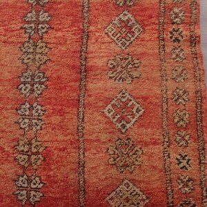 Vintage Moroccan rug - Red Boujaad rug - Berber Carpet - Handmade rug - Funky rug - Large Area rug - Morrocan rug 7x12 - Shag rug - 70s rug image 8