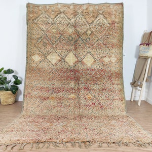 Alfombra marroquí vintage, alfombra Peach Boujaad 6x10 FT