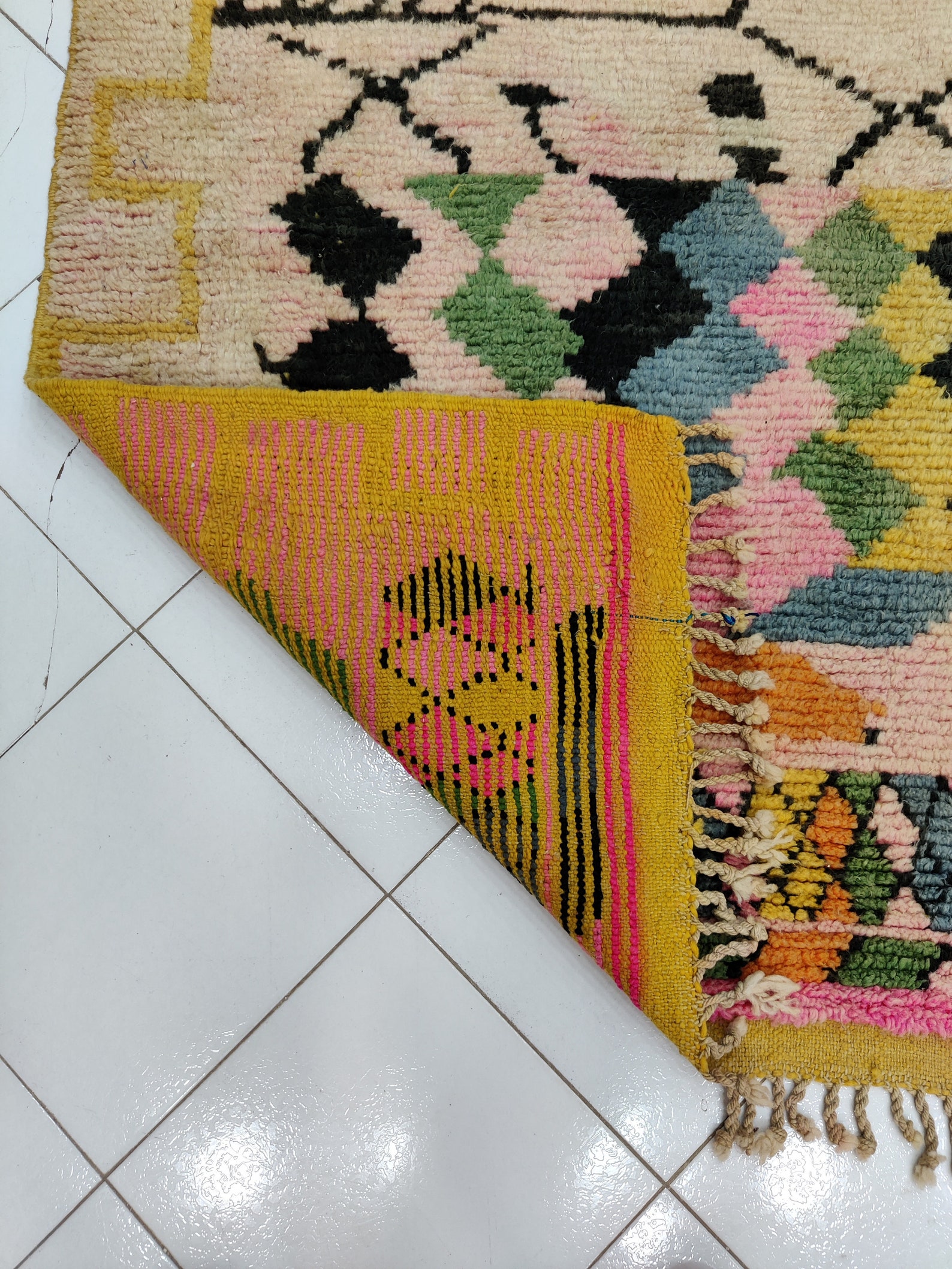 Pink moroccan rug Azilal rug Pink boujaad rug Berber Etsy