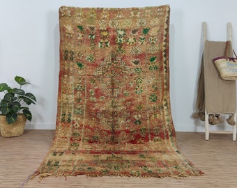 Vintage Moroccan rug - Orange Boujaad rug - Berber rug - Morrocan rug 5x8 - Shag rug - Colorful rug - Handmade 100% wool rug - Teppich