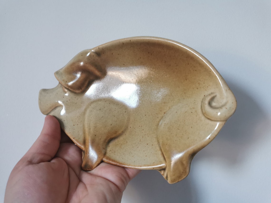 A Quirky Vintage Ceramic Pig Spoon Rest or Tea Bag Dish Etsy