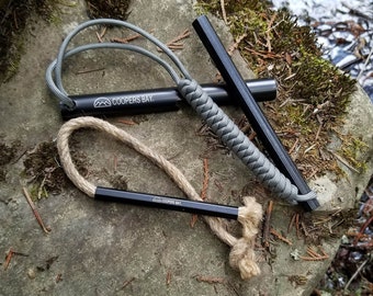 Combo de varilla y yesca de ferrocerio HexaLite FireWick - Juego grande de varilla y yesca de ferrocerio