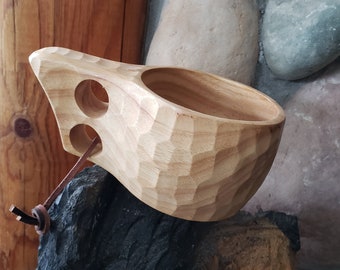 Skógr Nordic Style Kuksa - Tasse de camp en bois sculpté