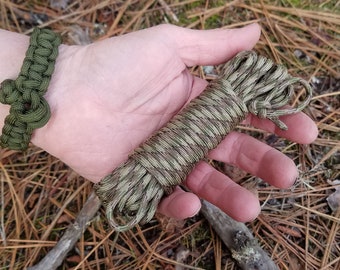 Enhanced *Fish & Fire* Paracord - Easy Deploy Speed Hank - 550 Type III - Choose 25 Ft or 50 Ft Length