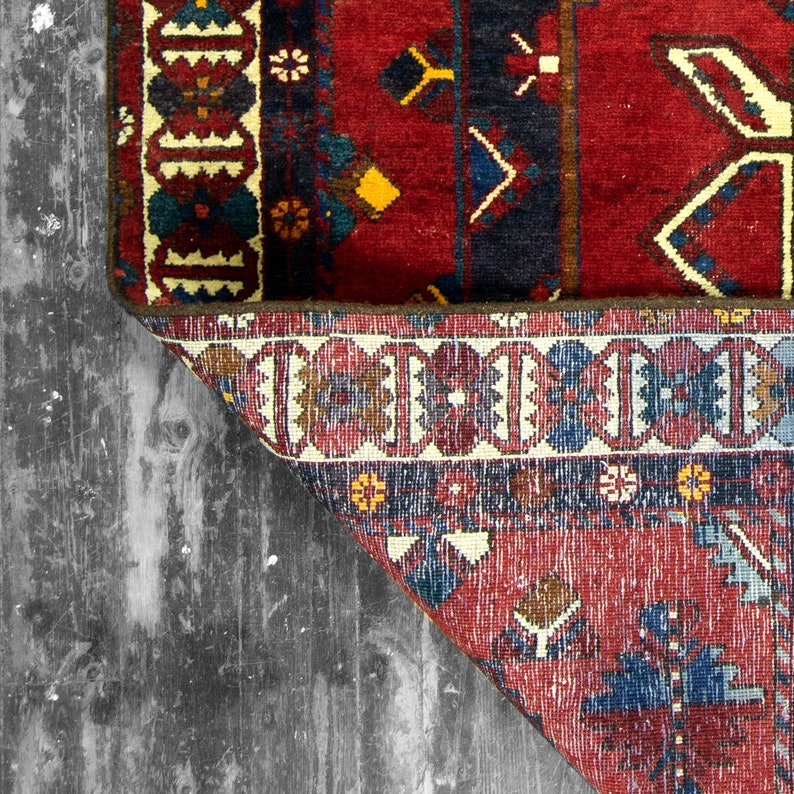 Hand Woven Vintage Antique Rug Carpet 195 X 150 Cm 100 Wool Etsy UK