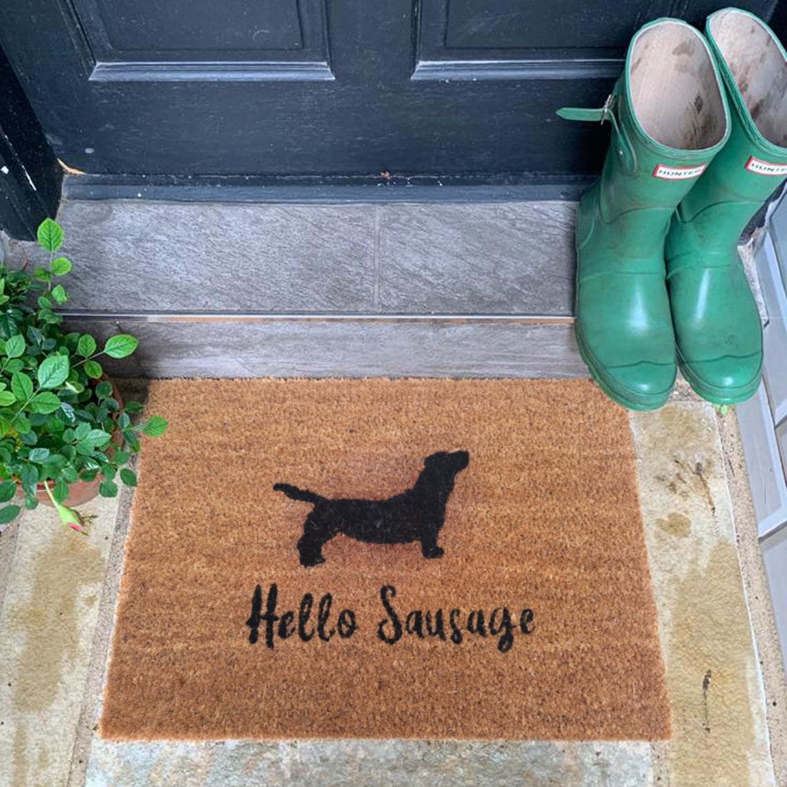 Hello Sausage Dog Natural Coir Doormat NonSlip Durable Etsy