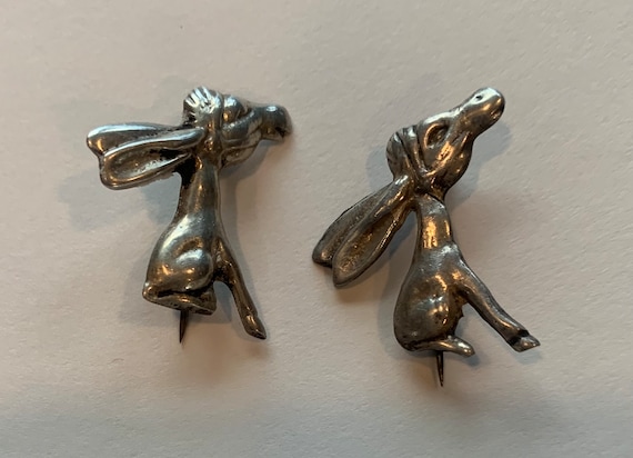 Vintage silver donkey pin - image 2