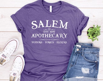 Salem Apothecary T-Shirt: Vintage Witchcraft Design