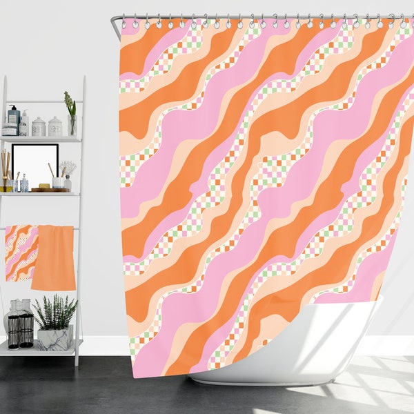 Pink Shower Curtain Etsy