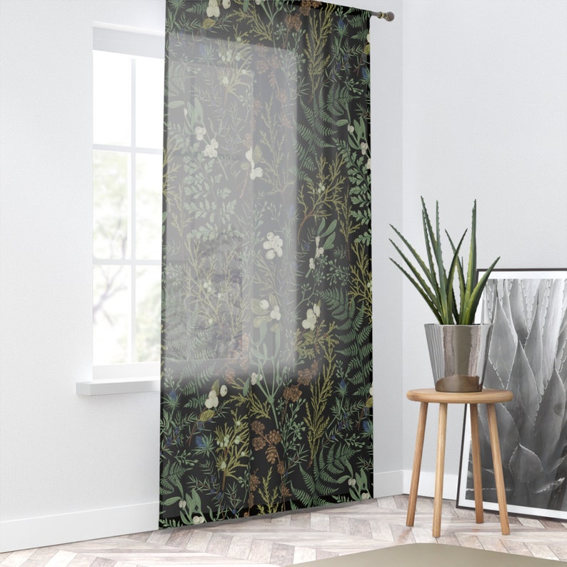 Forest Fern Curtain: Botanical Blackout or Sheer Window Panel Bild 2