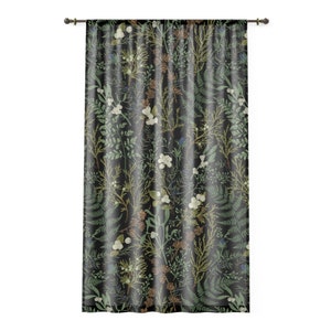 Forest Fern Curtain: Botanical Blackout or Sheer Window Panel Bild 10