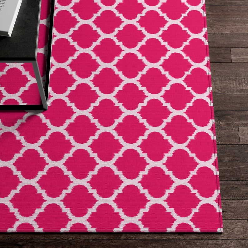 Hot Pink Preppy Rug Preppy Room Decor VSCO Preppy Rug VSCO Etsy